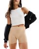 Pieces Pieces seamless mini legging shorts in beige-Neutral - 1