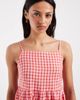 Pieces PIECES seersucker cami maxi dress in pink and red gingham print-Multi - 3
