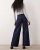 Pieces Pieces Selma high waisted wide leg jeans in dark blue denim - 3