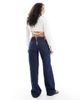 Pieces Pieces Selma wide leg jeans in dark blue denim - part of a set-Navy - 2