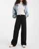 Pieces Pieces Selma wide leg mid rise jeans in black - 1