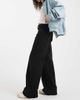 Pieces Pieces Selma wide leg mid rise jeans in black - 3