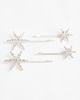 Pieces PIECES sequin star hair clips in silver - 2
