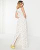 Pieces Pieces shirred sleeveless maxi dress in white ditsy floral - 2