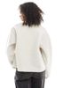 Pieces Pieces short teddy jacket in cream-White - 3