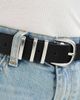Pieces Pieces silver buckle belt in black - 4