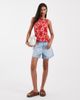 Pieces Pieces sleeveless slash neck plisse top in pink and red floral print - 2
