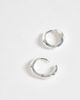 Pieces Pieces small chunky hoop earrings in silver tone - 3