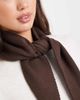 Pieces Pieces small triangle knit scarf in chocolate brown - 3
