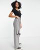 Pieces Pieces snap front ribbed top in black - 4
