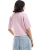 Pieces Pieces soft knit short sleeve cardigan in rose pink - 2