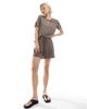 Pieces Pieces soft lightweight tie waist shorts in morel brown - part of a set - 1
