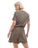 Pieces Pieces soft lightweight tie waist shorts in morel brown - part of a set - 2