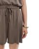 Pieces Pieces soft lightweight tie waist shorts in morel brown - part of a set - 3