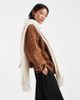 Pieces Pieces soft textured tassel scarf in cream-White - 3