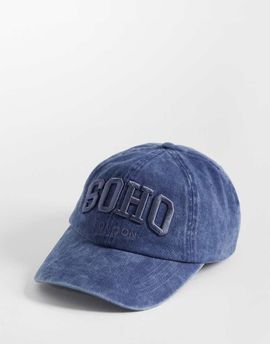 Pieces PIECES soho graphic cap in blue