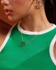 Pieces Pieces Sport Core contrast trim racer neck tank top in green and white - 3