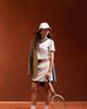 Pieces Pieces Sport Core skort with side stripe in white and navy - part of a set - 1