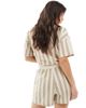 Pieces Pieces striped jersey shorts in beige - part of a set-Neutral - 4