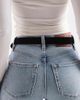 Pieces Pieces suede gold double buckle belt in black - 3