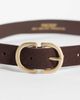 Pieces PIECES suede gold double buckle belt in chocolate brown - 2