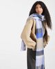 Pieces PIECES super soft tassel scarf in lavender plaid-Purple - 1