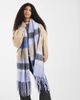 Pieces PIECES super soft tassel scarf in lavender plaid-Purple - 2