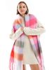 Pieces Pieces super soft tassel scarf in multicolored happy plaid - 2