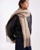 Pieces Pieces super soft tassel scarf in silver mink - 1