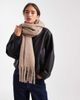 Pieces Pieces super soft tassel scarf in silver mink - 3