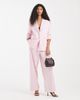 Pieces Pieces tailored high waist wide leg pants in roseate pink - part of a set - 1