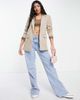 Pieces Pieces tailored oversized blazer in beige-Neutral - 4