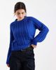 Pieces Pieces textured knit sweater in dark blue - 1