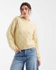 Pieces Pieces textured knit sweater in pale yellow - 1