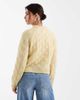 Pieces Pieces textured knit sweater in pale yellow - 4