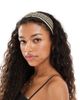 Pieces Pieces textured zig zag headband in black and cream-Multi - 1