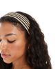 Pieces Pieces textured zig zag headband in black and cream-Multi - 2