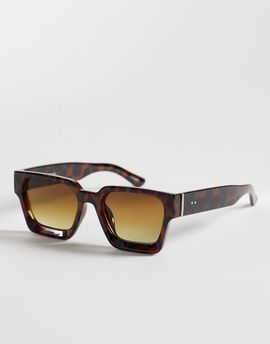 Pieces Pieces thick frame square sunglasses in tortoiseshell-Multi