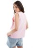 Pieces Pieces tie front knit top in light pink - 4
