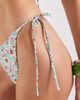 Pieces PIECES tie side brazilian bikini bottom in white ditsy floral print - part of a set - 2