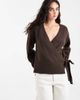 Pieces Pieces tie side knit sweater in chocolate brown - 1