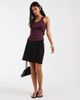Pieces PIECES tie side woven mini skirt in black - 2