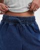Pieces PIECES tie waist denim shorts in dark blue denim-Navy - 3