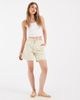Pieces PIECES tie waist denim shorts in yellow and blue stripes - 2