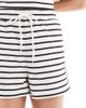 Pieces Pieces tie waist sweatshirt fabric shorts in black and white stripe - part of a set-Multi - 3