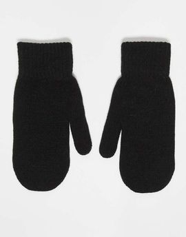 Pieces Pieces touch screen knit mittens in black