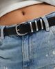 Pieces Pieces triple silver buckle belt in black - 2