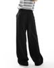 Pieces Pieces wide leg dad pants with belt loops in black - part of a set - 2