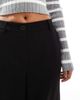 Pieces Pieces wide leg dad pants with belt loops in black - part of a set - 3