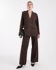 Pieces Pieces wide leg dad pants with belt loops in chocolate brown - part of a set - 1